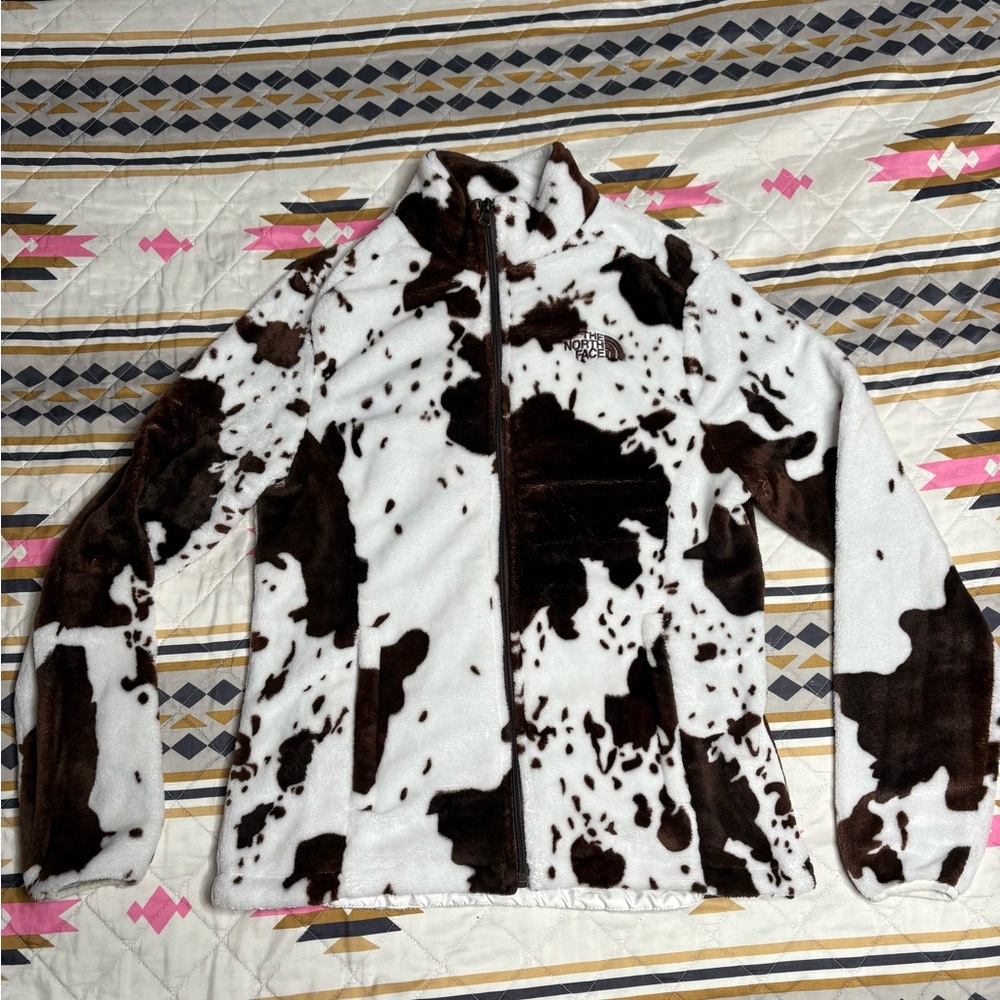 The North Face Brown and White Fleece Jacket
